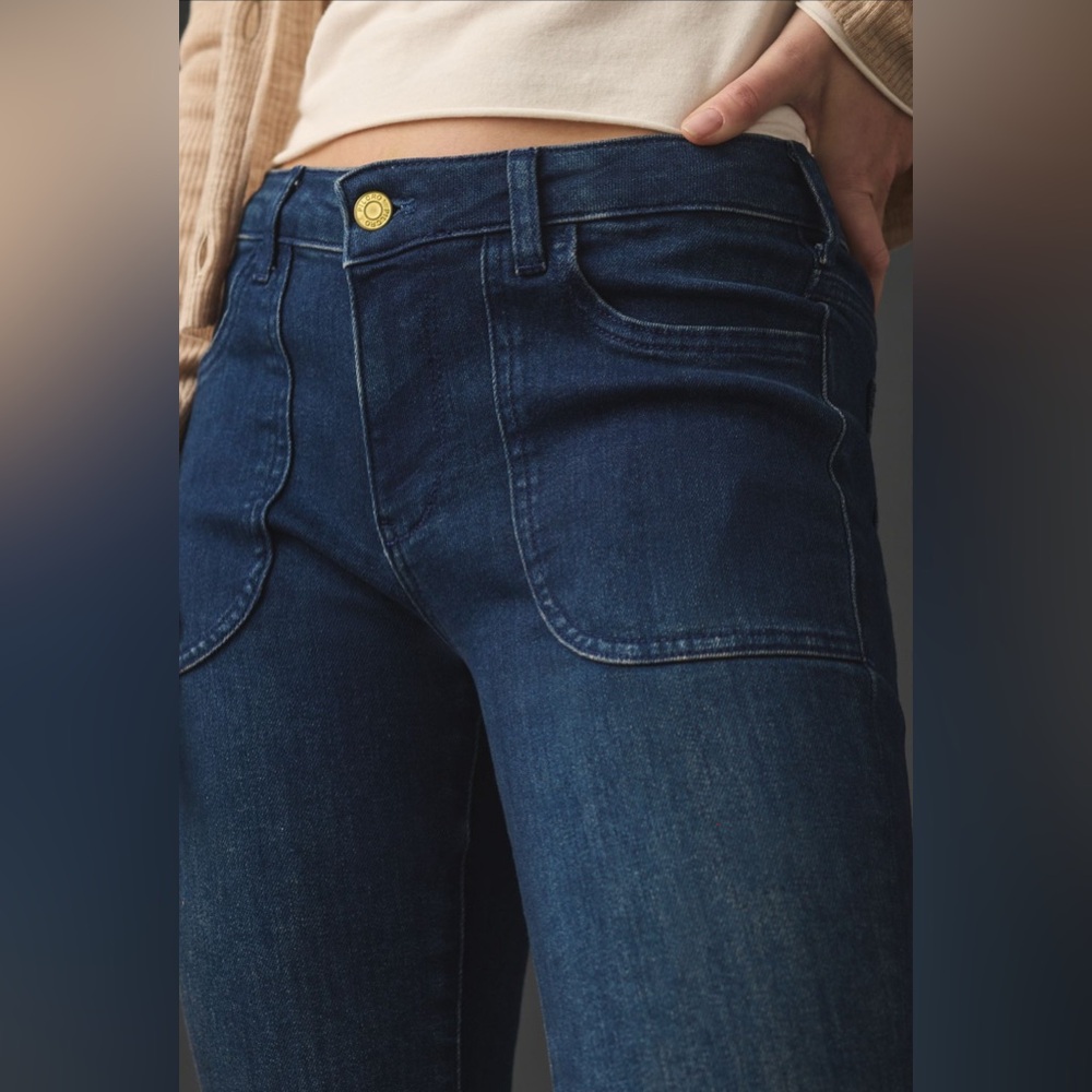 ANTHROPOLOGIE PILCRO The Icon Low-Rise Flared Jeans‎ CROPPED 34